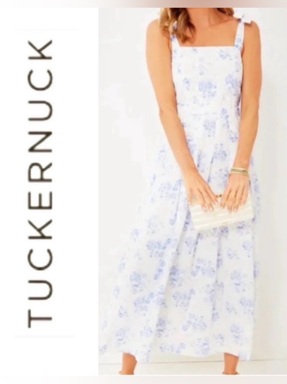 Hyacinth House x Tuckernuck Blue Chintz Teagan Midi Dress size Small NWOT